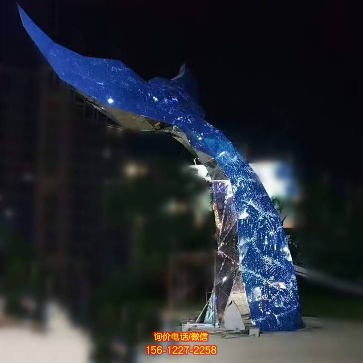 不銹鋼抽象景觀雕塑，抒情之美