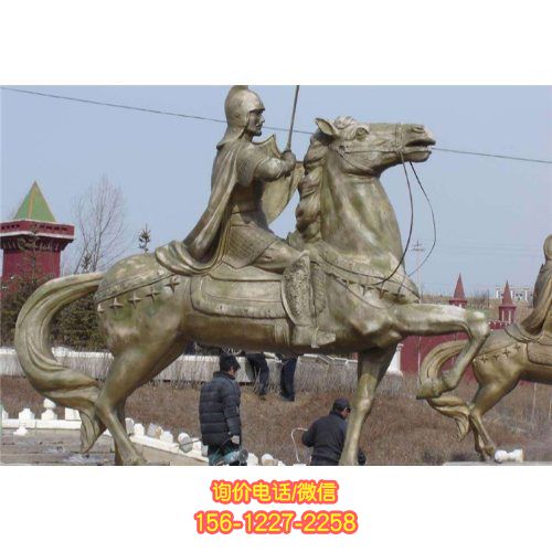 不銹鋼騎馬人物雕塑，為園林廣場景觀增添精彩