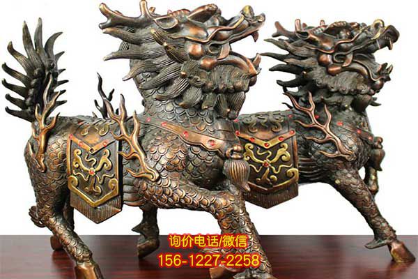 麒麟雕塑-不銹鋼仿銅創(chuàng)意一對(duì)神獸麒麟雕塑 麒麟雕塑-不銹鋼仿銅創(chuàng)意一對(duì)神獸麒麟雕塑