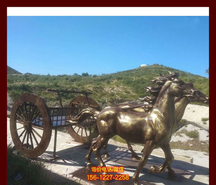 景區(qū)廣場(chǎng)擺放鑄造黃銅馬車雕塑 景區(qū)廣場(chǎng)擺放鑄造黃銅馬車雕塑