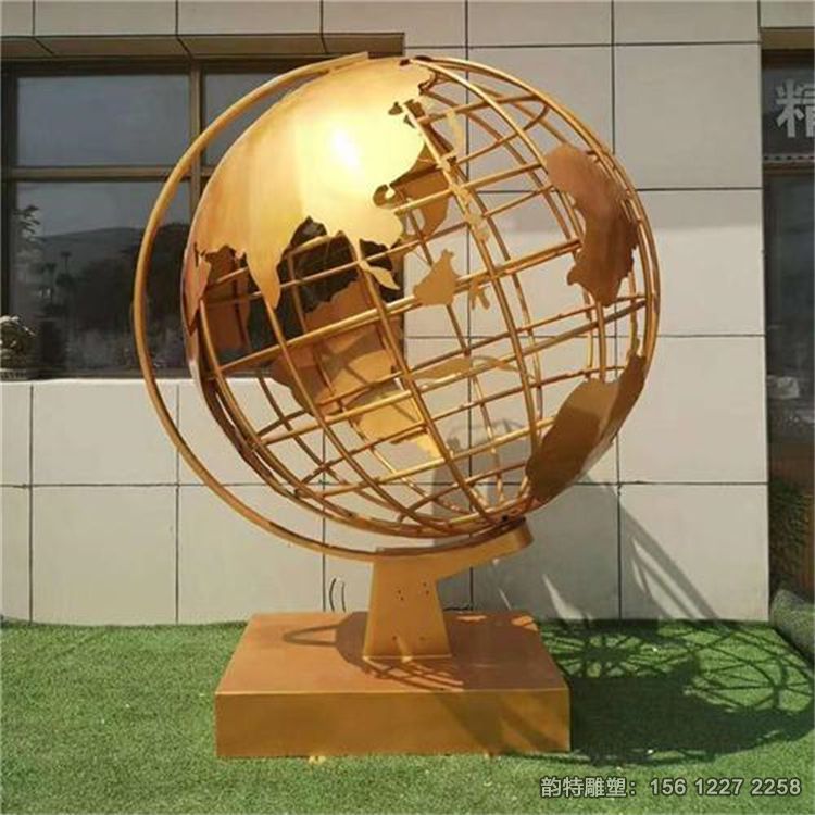 大型抽象不銹鋼地球儀雕塑，鏤空鋼管地球儀雕塑加工廠