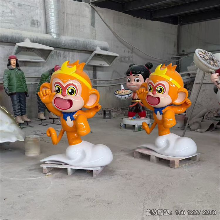 彩繪卡通猴子雕塑 網紅打卡玻璃鋼卡通雕塑 彩繪卡通猴子雕塑 網紅打卡玻璃鋼卡通雕塑